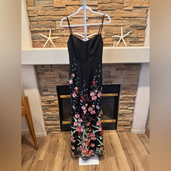 Dress the Population Black Jumpsuit with Floral Embroidery - Picture 1 of 4